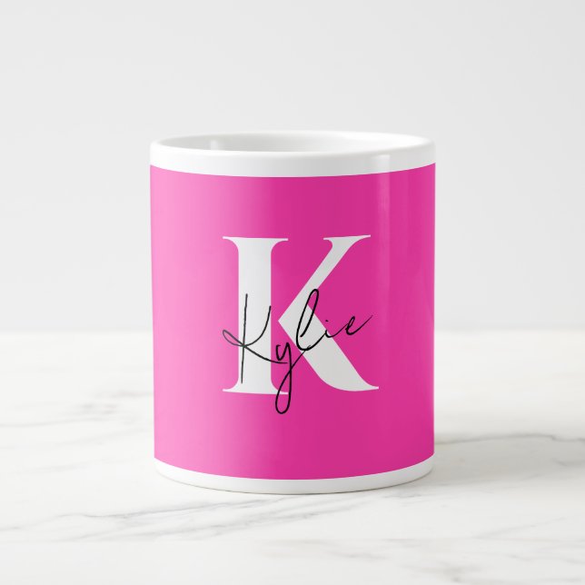 Modern Vibrant Personlig Monogram Namn - Jumbo Mugg (Framsidan)