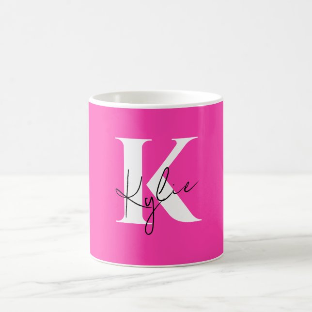 Modern Vibrant Personlig Monogram Namn - Kaffemugg (Center)