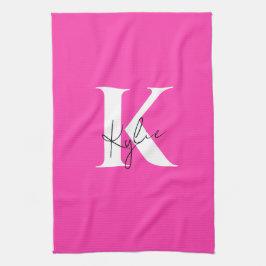 Modern Vibrant Personlig Monogram Namn - Kökshandduk