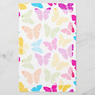 Modern Vibrant Rainbow Butterfly Cute Mönster Brevpapper