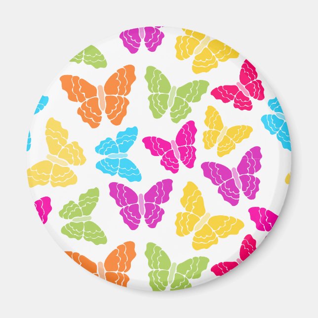 Modern Vibrant Rainbow Butterfly Cute Mönster Magnet (Framsidan)