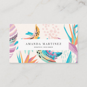Modern Vibrant Tropical Motif Social Media Visitkort