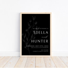 Modern Victorian Elegant Greenery Välkommen Poster