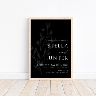 Modern Victorian Elegant Greenery Välkommen Poster