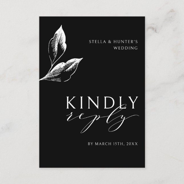 Modern Victorian Monochrome-Bröllop OSA Tilläggskort (Framsida)