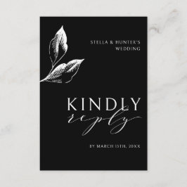 Modern Victorian Monochrome-Bröllop OSA Tilläggskort