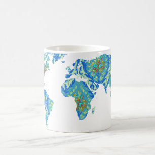Modern Victorian World Map World Traveler Mugg