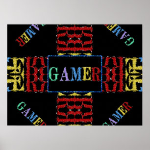 Modern video Gamermosaik Poster