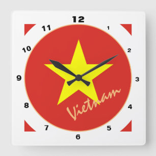 Modern vietnamesisk Flagga, Vietnams hem/design Fyrkantig Klocka