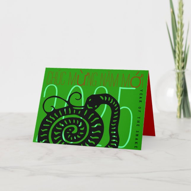 Modern vietnamesisk orm nyår 2025 HGC-Helgdag Helgkort (Framsida)