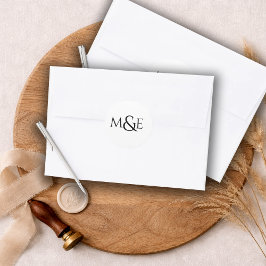 Modern Vigelitsmonogram Runt Klistermärke