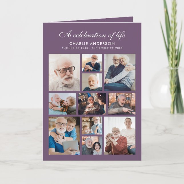 Modern Vikad 14-bilds Minnes/ Begravningsprogram Program (Framsida)