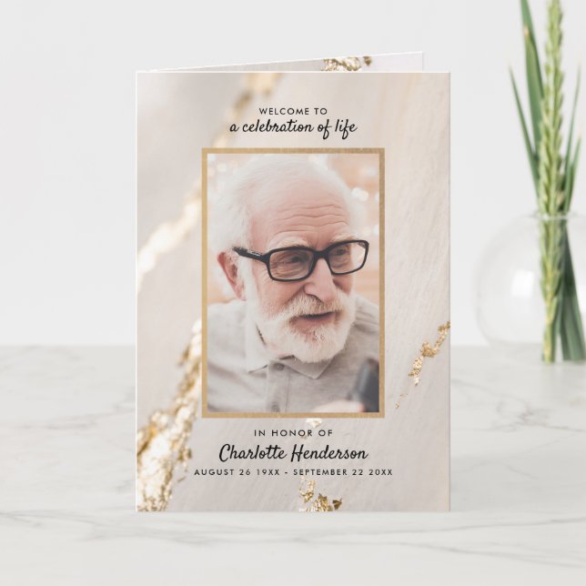 Modern Viklat 4-sidigt 3-fotofirande av liv P Program (Framsida)