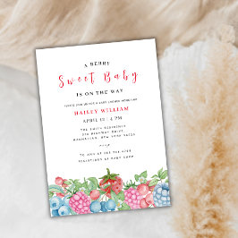 Modern Vild Berry Sweet Baby Shower Inbjudningar
