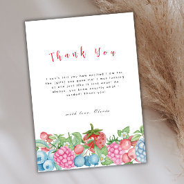 Modern Vild Berry Sweet Baby Shower Tack Kort
