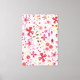 Modern Vild, blommande vattenfärg Canvastryck