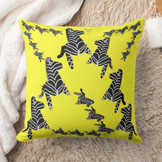 Modern vild gul zebra kudde (Filt)