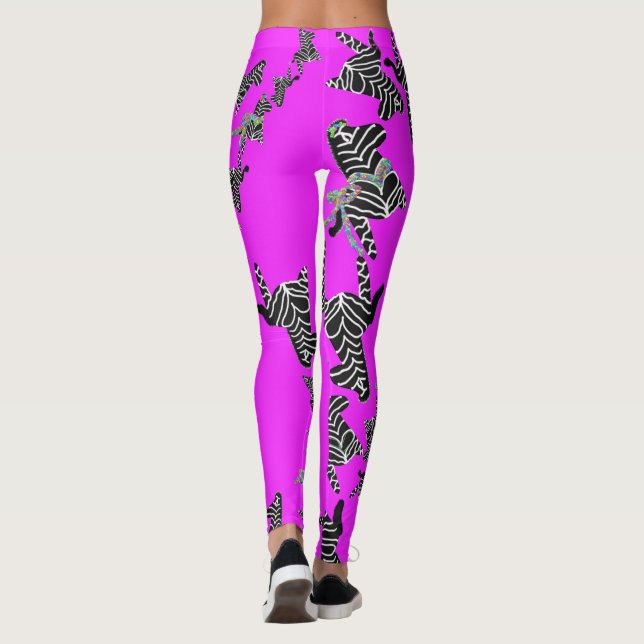 Modern vild lila zebra leggings (Baksida)