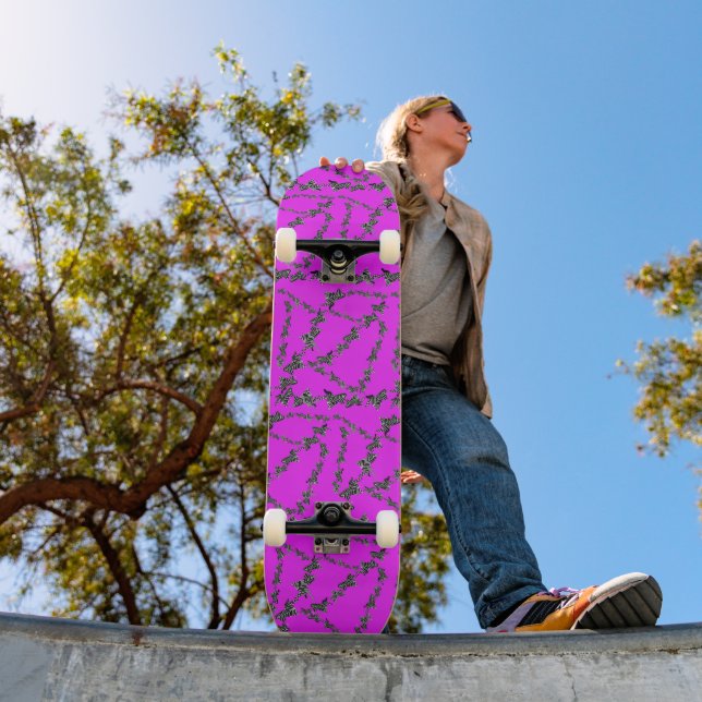 Modern vild lila zebra mini skateboard bräda 18,5 cm (Utomhus 1)