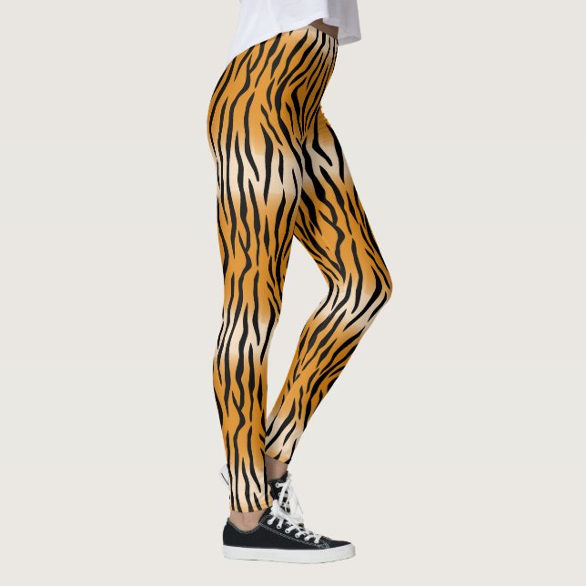 Modern vild tiger-mönster leggings (Höger)