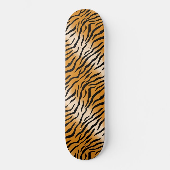 Modern Vild Tiger Mönster Mini Skateboard Bräda 18,5 Cm (Framsida)