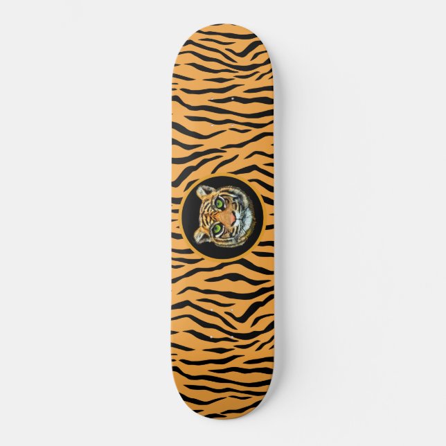 Modern Vild Tiger Mönster Skateboard (Framsida)
