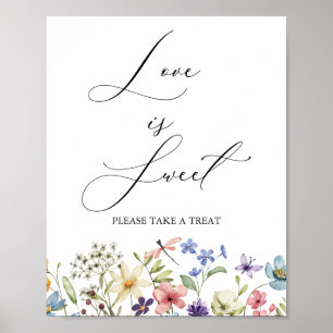 Modern Vilda Blommor Blommig Bröllopsdusch Kärlek Poster