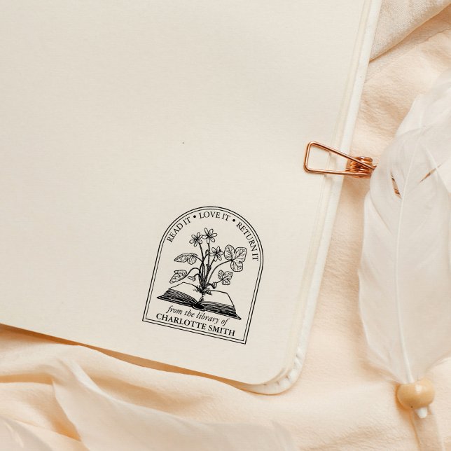 Modern Vilda Blommor Bok Från Biblioteket  Stämpel (Skapare uppladdad)