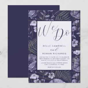 Modern vildblomma Dusty Purple Script Bröllop  Inbjudningar