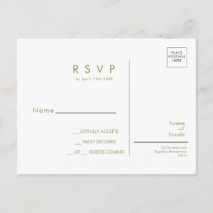 Modern vildblomma vår bröllop RSVP vykort