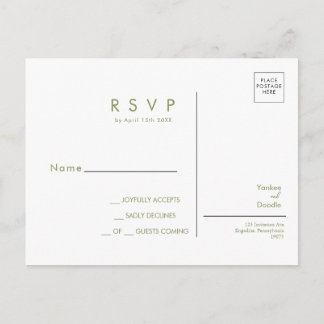 Modern vildblomma vår bröllop RSVP vykort