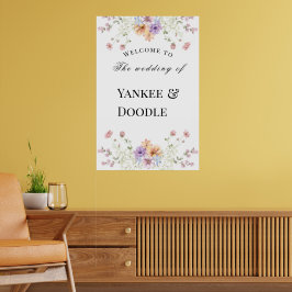 Modern vildblomma vårbröllop poster