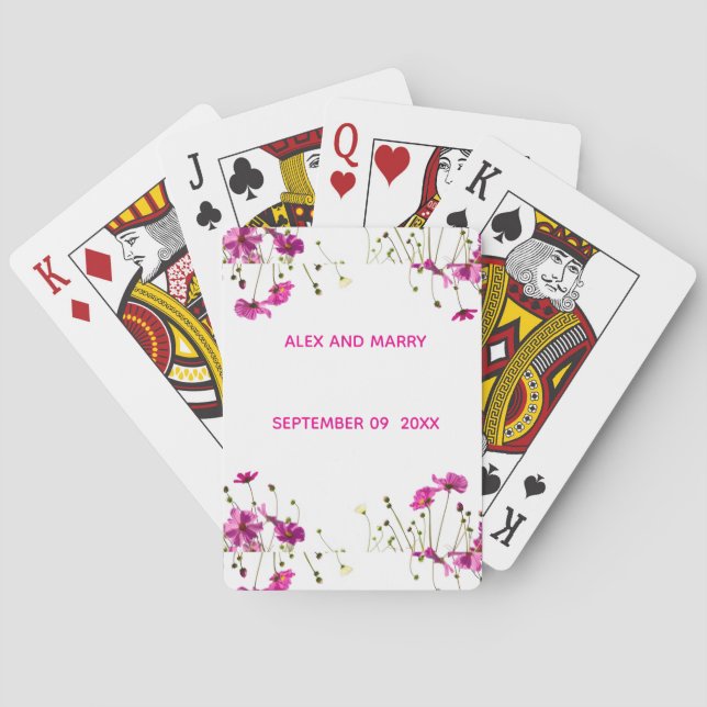 Modern vildblomsrabatt casinokort (Baksidan)