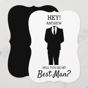 Modern Vill du vara min best man? Bröllop Inbjudningar