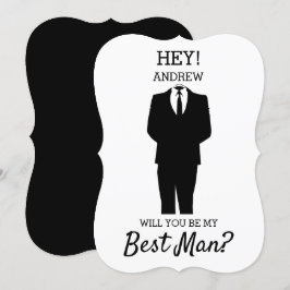 Modern Vill du vara min best man? Bröllop Inbjudningar