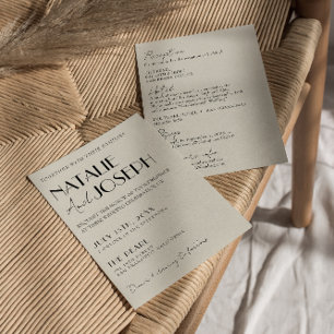 Modern vimisk Fransk allt i ett Retro Bröllop Inbjudningar