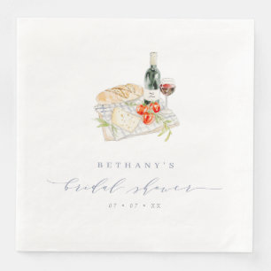 Modern vin- och ostpicknick Bröllopsdusch  Pappersservett
