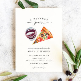 Modern Vin & Pizza Perfekt Pair-Möhippa Inbjudningar