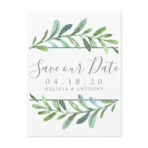 Modern Vines Botanical Bröllop spara datum