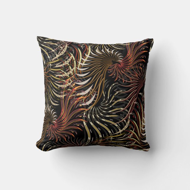 Modern vingar - - abstrakt - brunt kudde (Framsida)