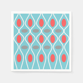 Modern, Vinkara sfärer, blå, röd, Grått Pappersservett