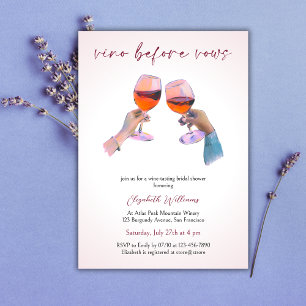 Modern Vino före Visa Rosa Möhippa Inbjudningar