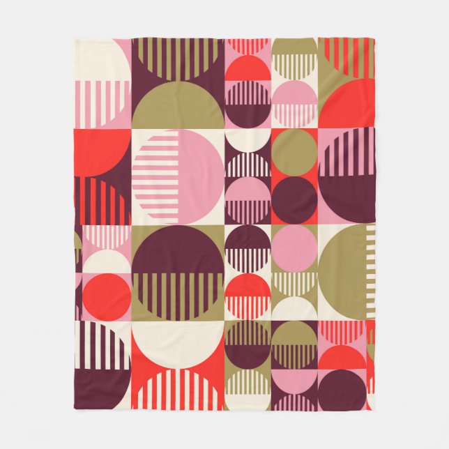 Modern vintage abstrakt sömlös geometrisk mönster fleecefilt (Framsidan)