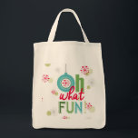 Modern vintage - återinträdesfras i julklapp tygkasse<br><div class="desc">Modern vintage, återinförande av jultypografi, vad roligt?</div>