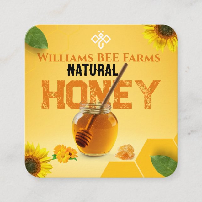 Modern Vintage Bihonungslabel Handflaskad Fyrkantigt Visitkort (Framsida)