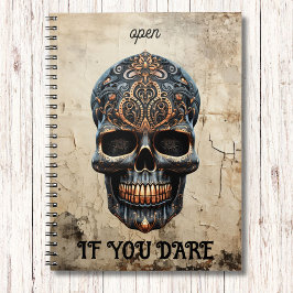 Modern Vintage Black Skull gammal Papper Anpassnin Anteckningsbok