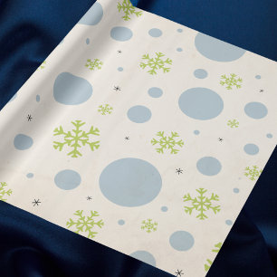 Modern Vintage Blue och Grönt jul Mönster Presentpapper