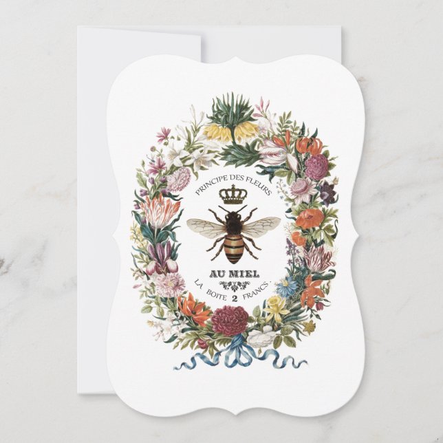 MODERN VINTAGE BOTANICAL QUEEN BE INBJUDNINGAR (Framsida)