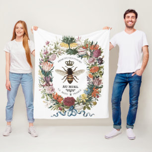 MODERN VINTAGE BOTANICAL QUEEN BEE FLEECEFILT