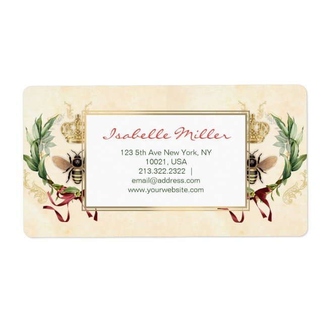 Modern Vintage Botanical Queen Bee                 Fraktsedel (Framsidan)